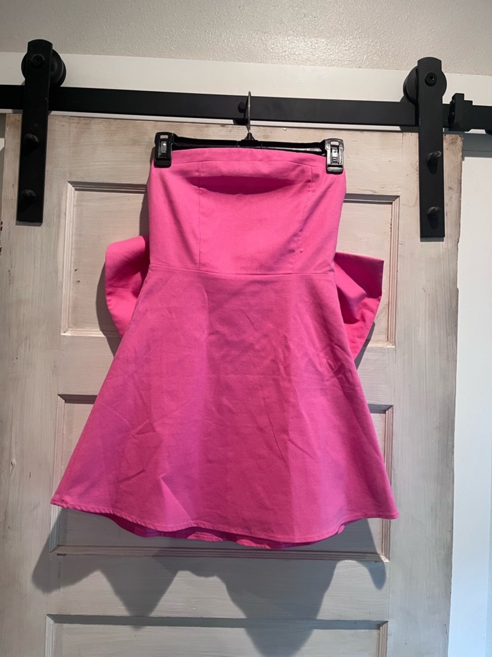 Altar'd State Bright Pink Strapless Flared Mini Dress